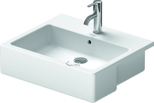 Duravit 03145500601; Vero; Semi recessed-washbasin 55 cm with OF TP w / o TH WGL; in White; Discontinued Product Nov 2020 ;