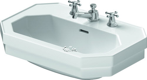 Duravit 0438600087; 1930; Washbasin 600 mm 1930 with OF with TP 3 TH punched; in White; ;   Replaces 38600030