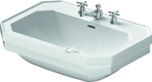 Duravit 0438700087; 1930; Washbasin 700 mm 1930 with OF with TP 3 TH punched; in White; ;   Replaces 38700030