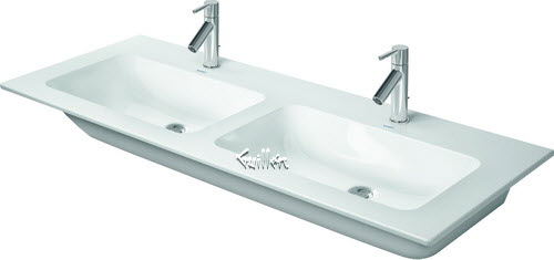 Duravit 23361300301; ME by STARCK; Double washbasin 1300 ME by with OF with TP 3 TH WGL; in White; ;