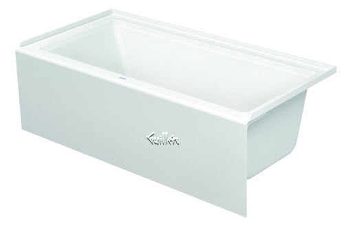 Duravit 700407000000090; Architec; Bathtub Architec 66"x32" with integr.panel plus tile flange drain righ; in White; ;