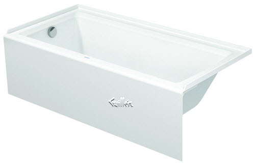 Duravit 700408000000090; Architec; Bathtub Architec 66"x32" with integr.panel plus tile flange drain left; in White; ;