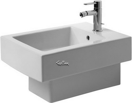 Duravit 22391500001; ; Bidet wall mounted 14 5 / 8" with of. with th. 1 th; in White; ;