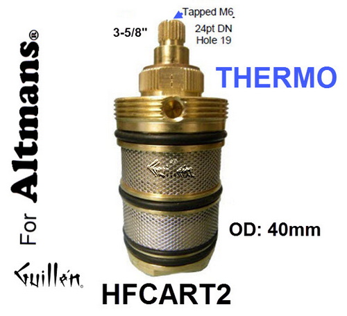 Altmans HFCART2;;__3-5/8in 24pt; Thermostatic cartridge for 3/4in high flow; in Unfinish
