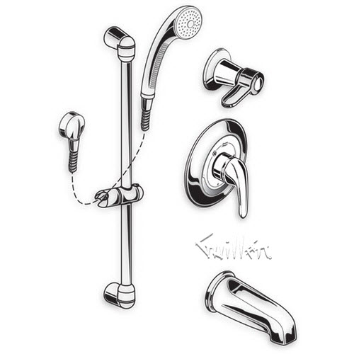 American Standard 1662222; ; commercial shower system kit - 2.5 gpm repair replacement technical part breakdown