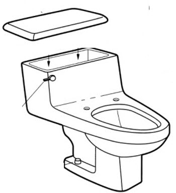 American Standard 2037.015; Inga; elongated one piece 1.6 gpf toilet repair technical parts breakdown; in Unfinish