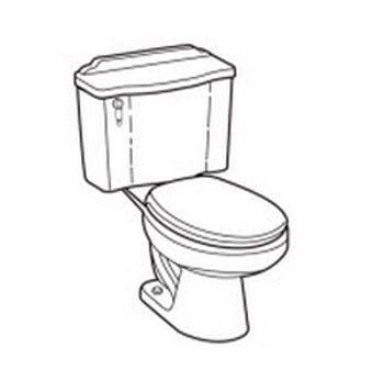 American Standard 2349.010, 4206.012; Iris; elongated two piece 1.6 gpf toilet repair technical parts breakdown; in Unfinish