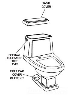 American Standard 4074.039; Heritage; elongated two piece 1.6 gpf toilet repair technical part breakdown