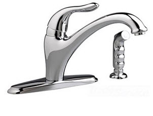American Standard 4114.001; Lakeland; single control kitchen faucet with cast spout side spray repair technical part breakdown