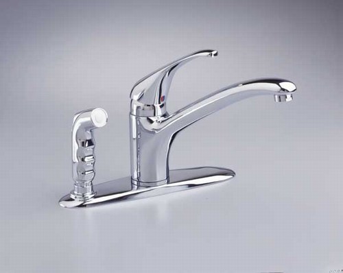 American Standard 4400; Connoisseur; single control kitchen faucet with cast spout side spray repair technical part breakdown