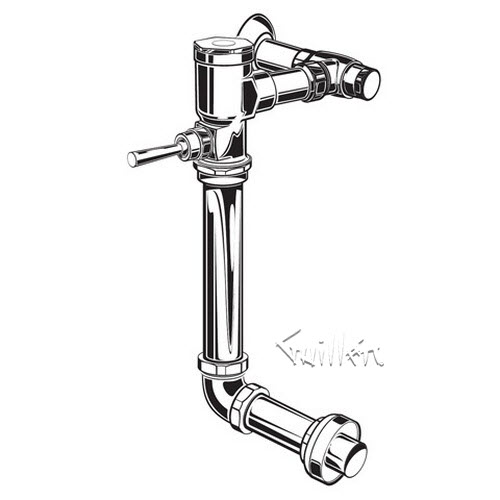 American Standard 6047621; ; manual toilet flushometer bs 16"" r-i 1.28 gpf repair replacement technical part breakdown