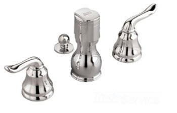 American Standard 4508.401; Princeton; two handle bidet faucet with vacuum breaker repair replacement technical part breakdown