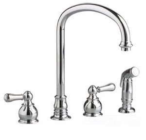 American Standard 4751.732; Hampton; two handle kitchen faucet with side spray repair technical part breakdown