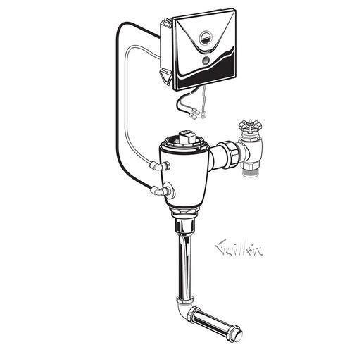 American Standard 6062301; ; selectronic concealed flushometer ac 0.125 gpf 3/4 bs repair replacement technical part breakdown