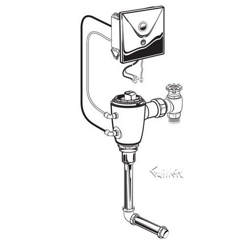 American Standard 6063301; ; selectronic concealed urinal flushometer dc 0.125 gpf 3/4 bs repair replacement technical part breakdown