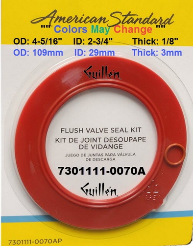 American Standard 7301111-0070A; Veneto II / Champion 4 ; flush valve seal kit flush valve newer champion two piece for toilet tower flapper; in Unfinish