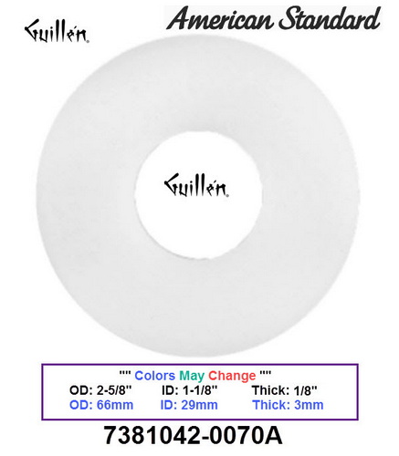 American Standard 7381042-0070A;;__ 2-5/8in 1-1/8in; Flat seal gasket for flush valve in silicone flapper toilet; in Unfinish