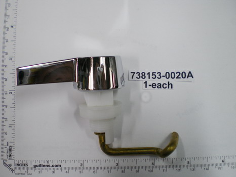 American Standard 738153-0020A; Cadet II; metal trip lever assembly l.h left hand ""wci"" pressure assist for toilet; in Polished Chrome