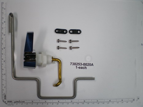 American Standard 738253-0020A; ; trip lever r.h. right hand complete p.a.4086 tank; in Chrome   738084-0020A; 738238-0070A; 730287-0070A; 730348-0070A; 738208-0070A