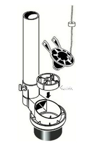 American Standard 738683-0070A; ; Flush valve 7.00" height-no mounting nut; in Unfinish
