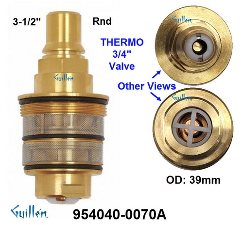 American Standard 954040-0070A;;__ 3-1/2in Rnd; 3/4 Thermostatic cartridge; in Brass