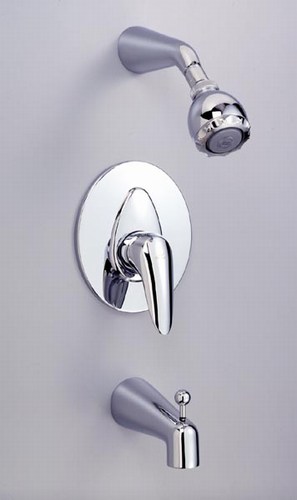 American Standard T000.502.002; Ceramix; single handle bath shower trim kit less valve; in Polished Chrome; Discontinued Product