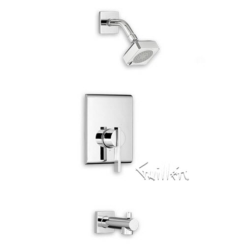 American Standard T184508; Times Square; pb pressure balance bath and shower trim with shower head repair replacement technical part breakdown