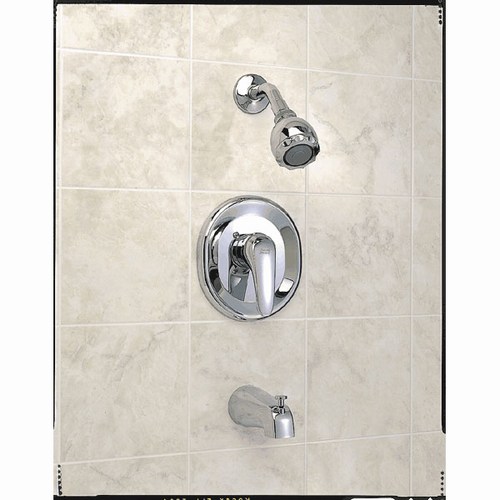 American Standard T480.502.002; Seva; single handle pressure balance bath shower sweat slip spout metal lever handle; in Polished Chrome; Discontinued Product