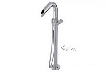 Aquabrass 11785-PC; Onlyone; floor-mount filler tub with handshower; in Polished Chrome