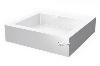 Aquabrass 17100-WHGL; Lugano; square counter top basin-no hole; in Glossy White