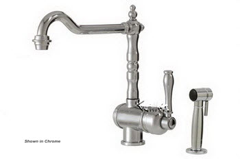 Aquabrass 2050S-PC; America; spray dual mode kitchen faucet with side spray; in Polished Chrome; Discontinued Product