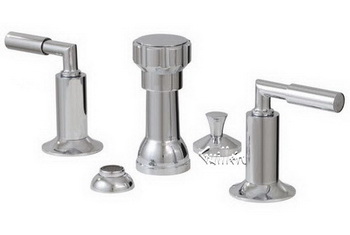 Aquabrass 27526-PC; Zara; 4 hole bidet set; in Polished Chrome
