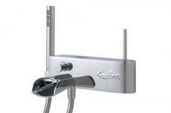 Aquabrass 32004-BN; Loveme; wall-mount filler tub with handshower; in Brushed Nickel
