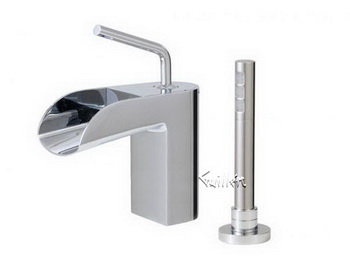 Aquabrass 32074-BN; Loveme; 2 piece deck-mount tub filler with handshower; in Brushed Nickel