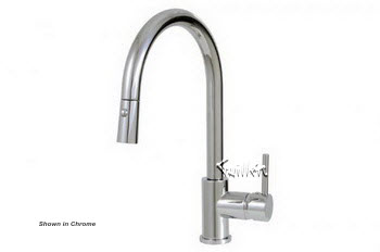 Aquabrass 3445N-PC; Studio; two dual mode pull-down kitchen faucet; in Polished Chrome
