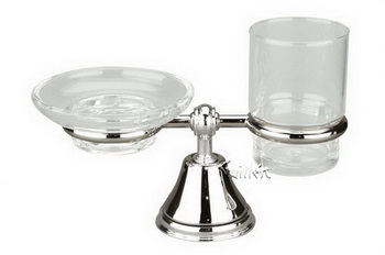 Aquabrass 416-BN; ; countertop dish and tumbler holder; in Brushed Nickel