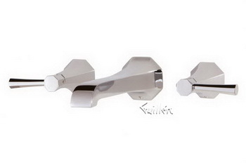 Aquabrass 53029-BN; Otto; wall-mount 8" inch centerset lavatory faucet; in Brushed Nickel