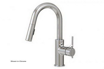 Aquabrass 6045B-BN; Quinoa; prep dual pull-down streem kitchen faucet; in Brushed Nickel