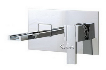 Aquabrass 77329-BN; Streem; wall-mount open spout lavatory faucet; in Brushed Nickel