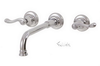 Aquabrass 8029-BN; San Remo; wall-mount 8" inch centerset lavatory faucet; in Brushed Nickel