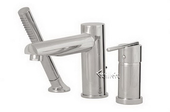 Aquabrass 96013-PC; Spider; 3 piece deck-mount tub filler with handshower; in Polished Chrome
