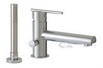 Aquabrass 96074-PC; Spider; 2 piece deck-mount tub filler with handshower; in Polished Chrome
