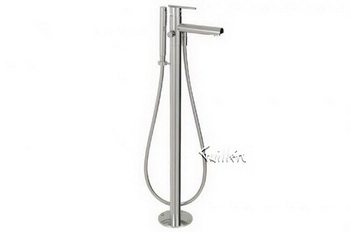 Aquabrass 96084-BN; Spider; floor-mount filler tub with handshwer; in Brushed Nickel