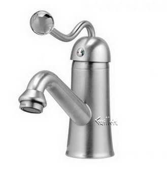 Aquabrass 9914-PC; Iris; single-hole lavatory faucet; in Polished Chrome