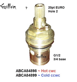Aquabrass ABCA84899;;__ 20pt; Cold 1/4 turn brass ceramic cartridge; in Unfinish