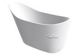 Aquabrass B0019-WHGL; Aquabagno; zanzibar free-standing bathtub; in Glossy Whiteite