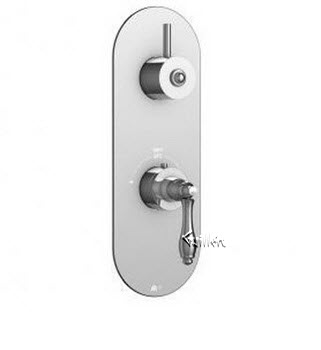 Aquabrass R39-4474-PC; Julia; round thermostatic trim with 1 shut-off julia & decoround handle; in Polished Chrome