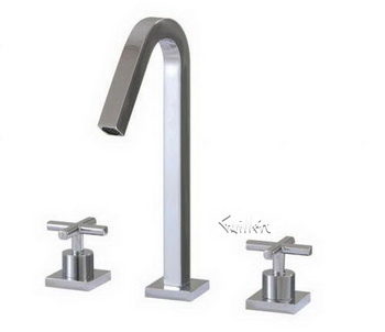 Aquabrass X7716-PC; Xsquare; widespread lavatory faucet; in Polished Chrome
