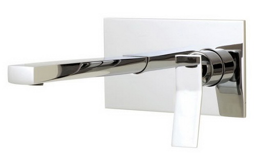 Aquabrass 19029-PC; Chicane; wall-mount lavatory faucet; in Polished Chrome