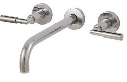 Aquabrass 27429-PC; Geo; wall-mount lavatory faucet; in Polished Chrome